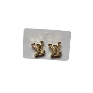Gold and Pearl Stud Earrings